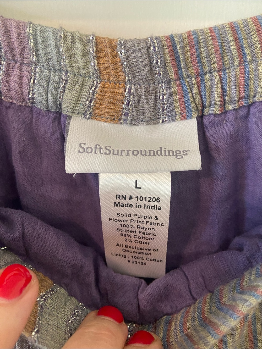 Soft Surroundings size L mixed media mixed print maxi full swing skirt pull on - Picture 4 of 5